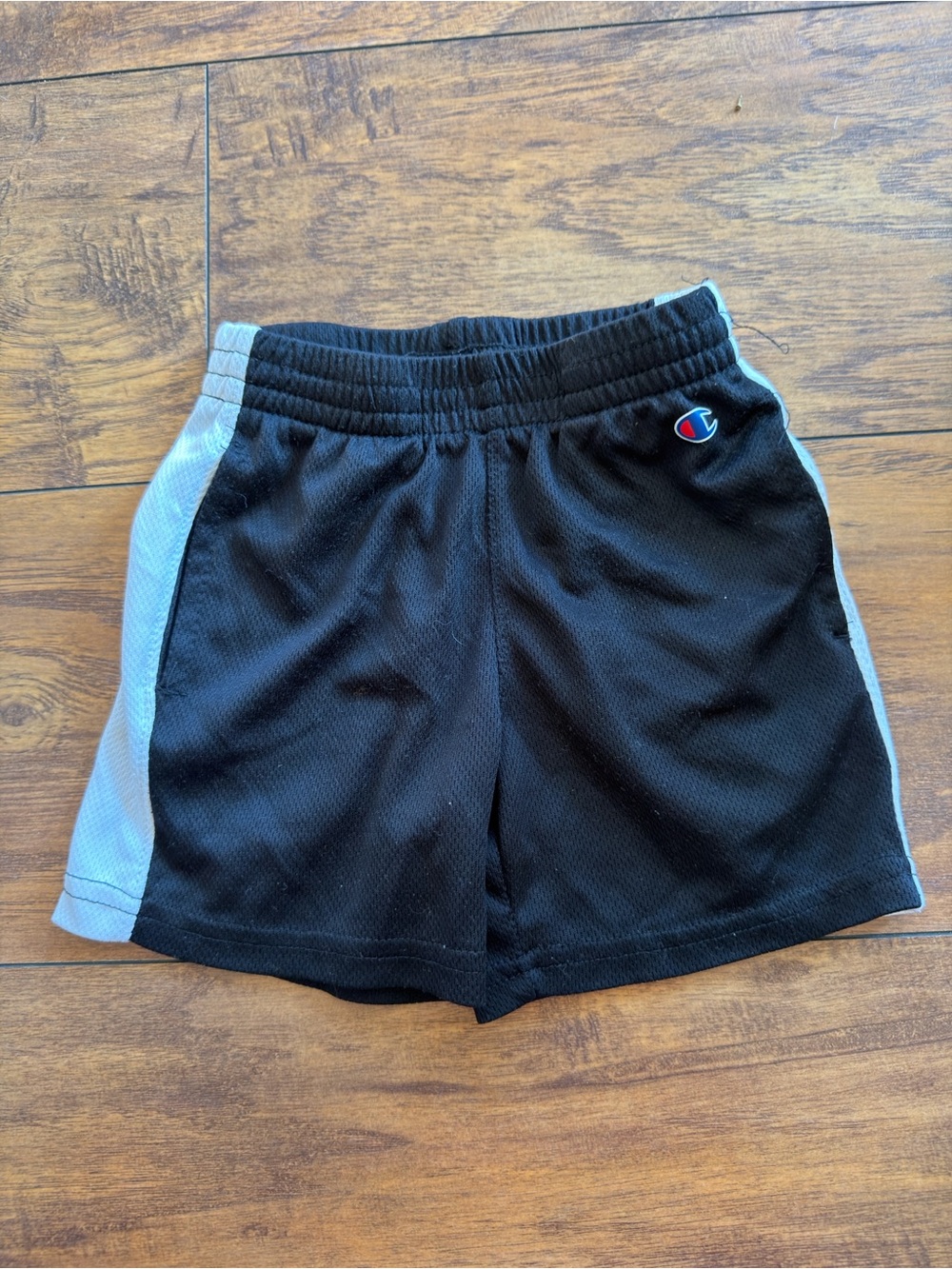 Champion Kids Black Shorts with White Side Panels
